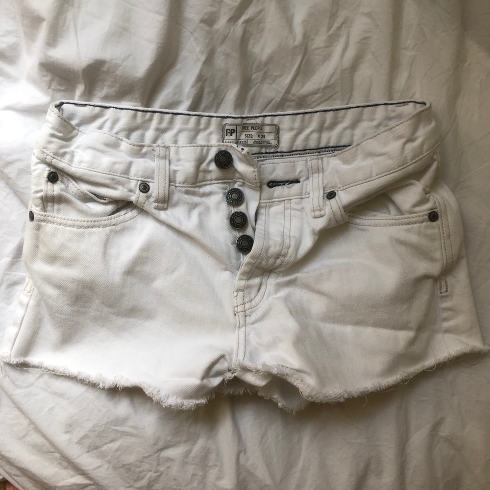 Free People Size 25 White Denim Shorts